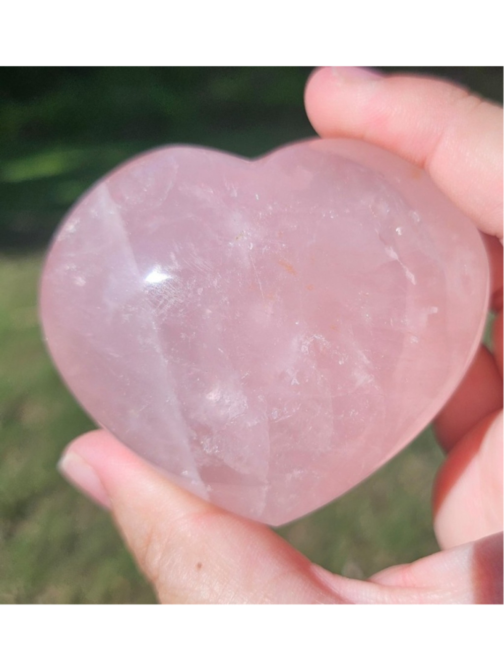 rose quartz puffy heart 2.6 in